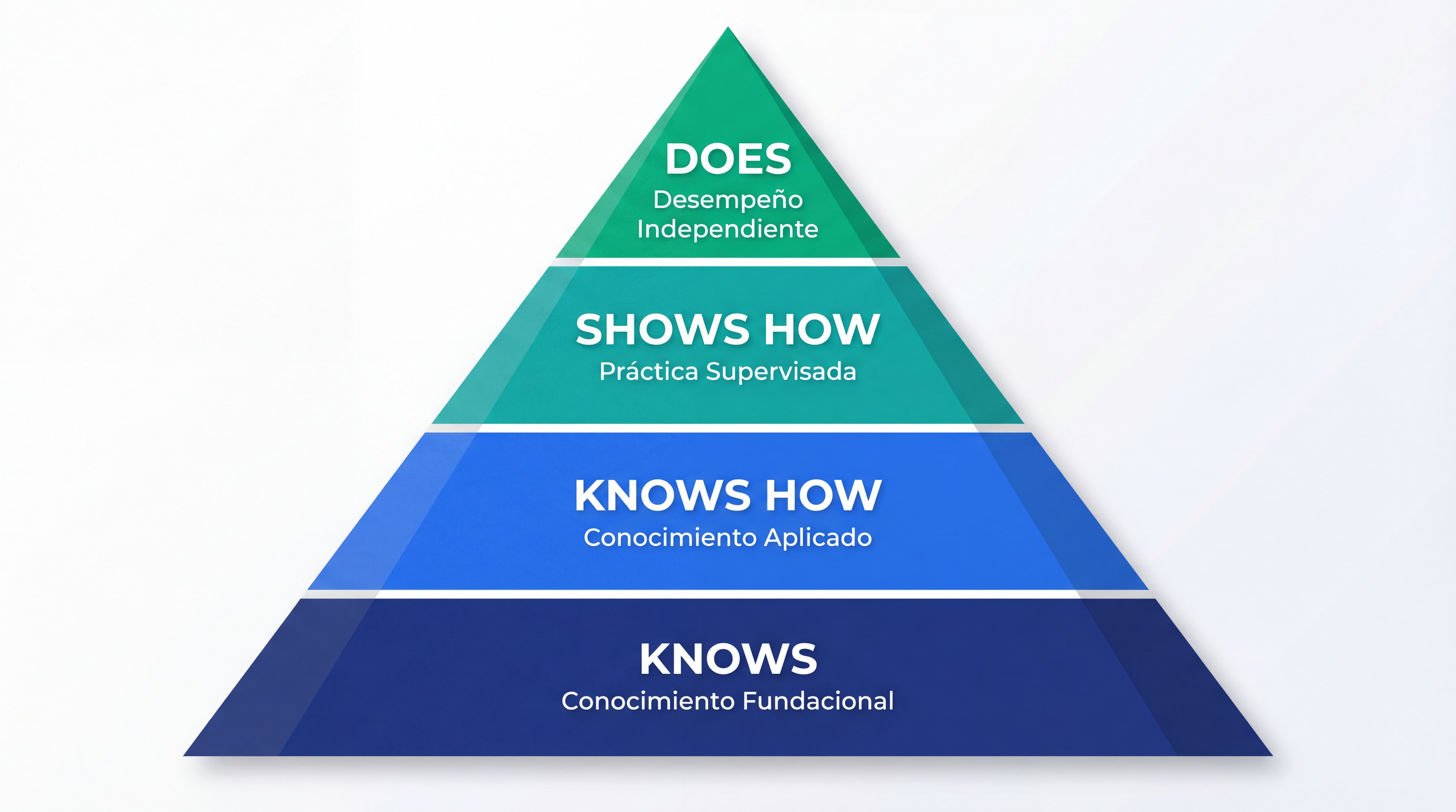 Pirámide de Miller Modificada - 4 Niveles de Competencia Clínica